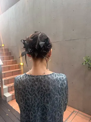 ミディアム ヘアアレンジ 【ヘアセット/美眉】 吉川玲のヘアスタイル