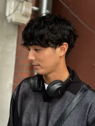 ショート パーマ メンズ 京都美容師 塩のヘアスタイル