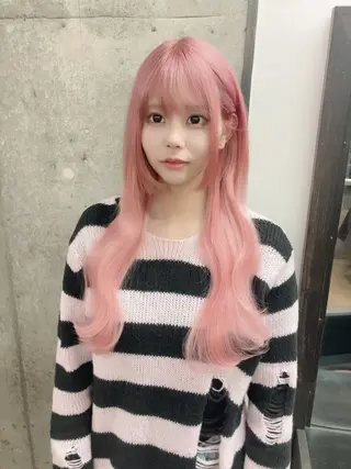 セミロング カラー ✨最安値✨エクステ カラー🌼つきな🌼のヘアスタイル