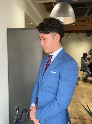 パーマ メンズ nishido ハイライト/海外ヘアのヘアスタイル