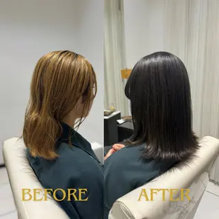 ミディアム YASU🍎CUT 赤系カラー/ヘアケアのヘアスタイル