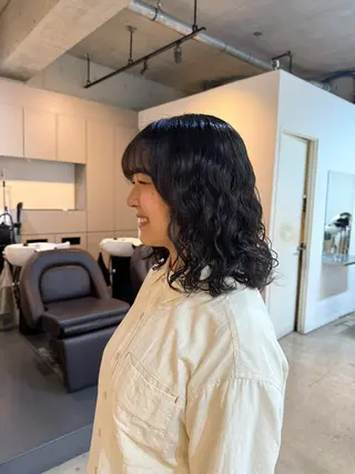 ミディアム デジタルパーマ/ ウェーブパーマ/神野のヘアスタイル