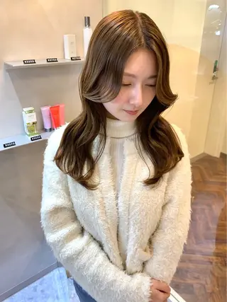 セミロング カラー 韓国ヘア🇰🇷/ 顔周り/松田光里のヘアスタイル