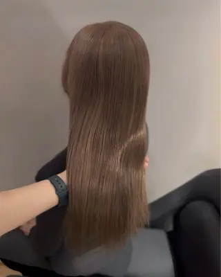 セミロング カラー パーマ ブリーチなし/ ベージュ/akiraのヘアスタイル