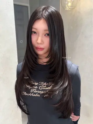 ロング カラー yuuri🎀/大宮 /韓国ヘア/レイヤーのヘアスタイル