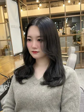 セミロング カラー ヘアアレンジ 韓国レイヤーカット★ 小林大樹のヘアスタイル