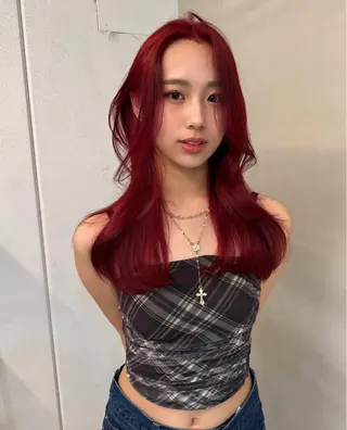 セミロング カラー 韓国/レイヤー/ 透明感🩶ひかる🩶のヘアスタイル