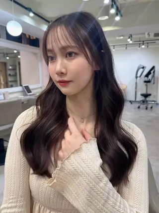 ロング カラー 韓国風パーマ/ヘア セット/店長みづきのヘアスタイル