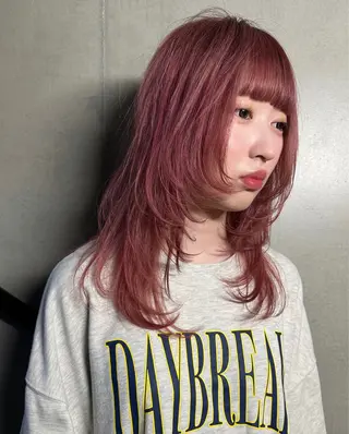 セミロング カラー 🎀暖色カラー🎀 おかだみほのヘアスタイル