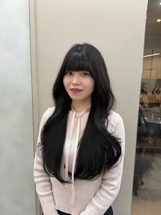 ロング カラー 🖤 Aya 🖤 Zina 梅田茶屋町のヘアスタイル
