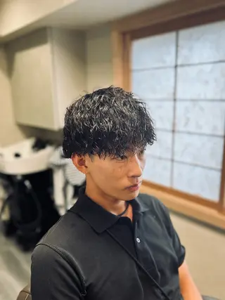 ミディアム パーマ メンズ メンズカット/ 雄大のヘアスタイル