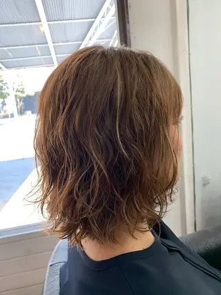 ミディアム カラー パーマ ヘアアレンジ R ri R takagiのヘアスタイル