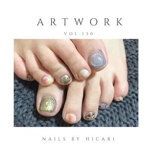 ショート カラー ネイル マツエク・マツパ illum hicariのネイルデザイン