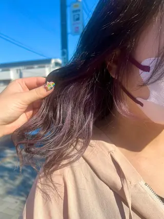 セミロング カラー かわの ももな 💜ྀིのヘアスタイル