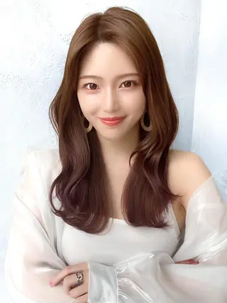 セミロング カラー 顔周り/くびれヘア 韓国ヘア💕風間るなのヘアスタイル