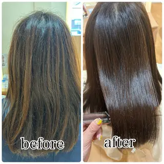 ミディアム 髪質改善カラー 清利あやなのヘアスタイル