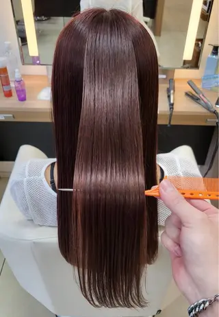 セミロング パーマ 髪質改善/暗髪カラー ヘアアレンジ/ｽﾐﾚのヘアスタイル