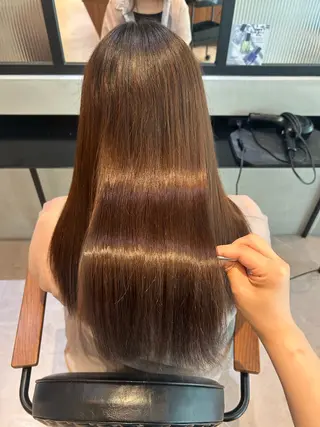 ロング パーマ 縮毛矯正/カット/ 韓国ヘア/蛯原🍤のヘアスタイル