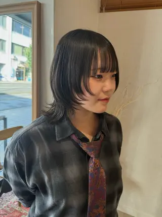 ミディアム パーマ レイヤー/艶カラー /yuan⟡.·のヘアスタイル