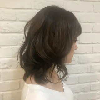 セミロング カラー 森本　舞✴︎ 似合わせパーマのヘアスタイル