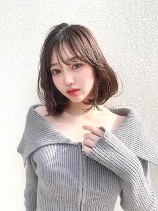 ミディアム 韓国ヘア/レイヤー 🩶トレンドスタイルのヘアスタイル