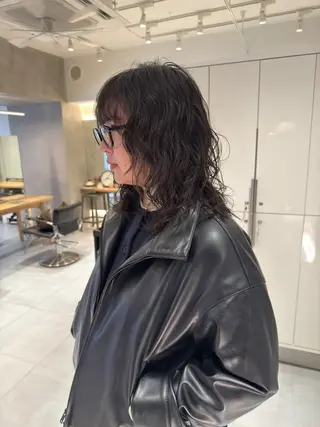 ミディアム パーマ パーマ/レイヤー /店長/YURAのヘアスタイル