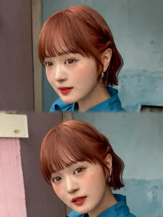 ショート ヘアアレンジ ボブ/透明感カラー /しなる🌷のヘアスタイル