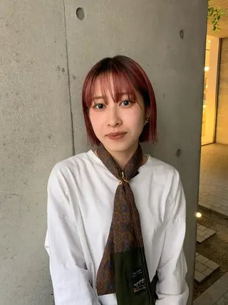 ミディアム カラー 美髪・シールエクステ ホソタニリョウコのヘアスタイル