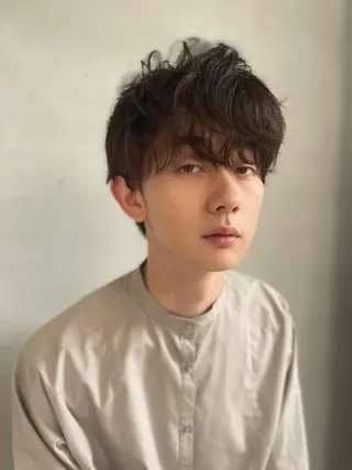 ミディアム パーマ 植田 能生のヘアスタイル