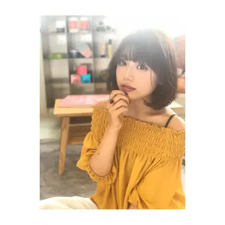 セミロング 松戸　レイヤーカット 野口　康太郎のヘアスタイル