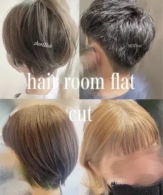ショート カラー 𝒇𝒍𝒂𝒕/ 𝐇𝐈𝐍𝐀のヘアスタイル