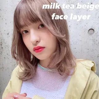 ミディアム カラー 岡野 静華のヘアスタイル