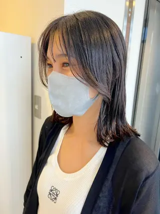 ミディアム 艶髪　透明感カラー 田中伶奈のヘアスタイル