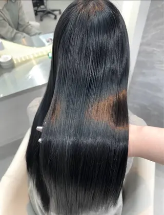 ロング カラー ヘアアレンジ 🖤kana/艶髪/ 韓国風暗髪カラー🖤のヘアスタイル