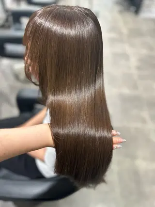 セミロング カラー ヘアアレンジ 💎韓国/ レイヤー カット/ 暖色🫧のヘアスタイル