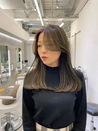 セミロング カラー ヘアアレンジ 🍃柔らかヘアー田中 瑞希🍃のヘアスタイル