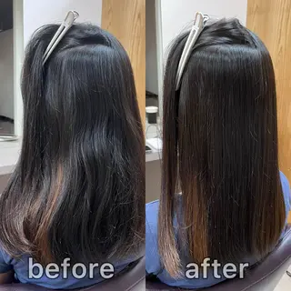 セミロング パーマ KIZU 髪質改善 オカルト怪談のヘアスタイル