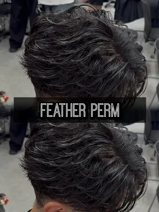 パーマ メンズ センターパート/フェ ザー🔥SHUYAのヘアスタイル