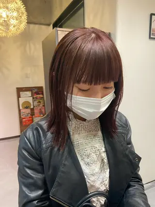 ミディアム カラー 田中 あやなのヘアスタイル