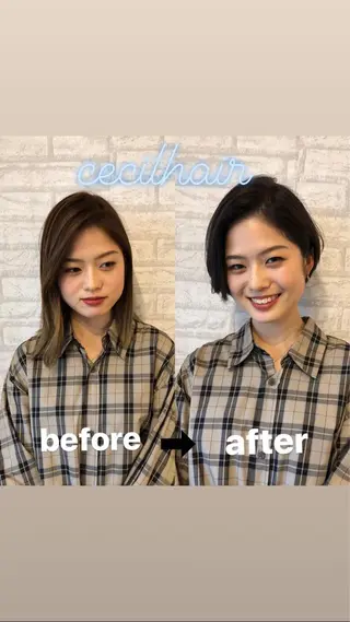 ショート カラー JILBLAN京都 ショート/ハイライトのヘアスタイル