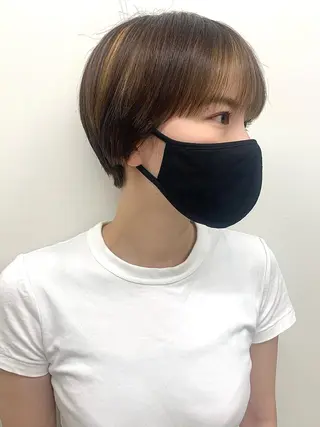 ショート Click所属・クニモトハルナ ボブ/柔らかカラーのヘアスタイル