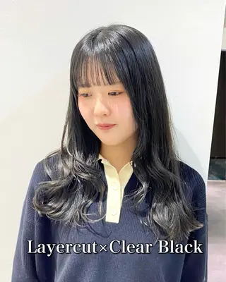ミディアム カラー 髪質改善絹髪質感TR レイヤーカット/熊澤のヘアスタイル
