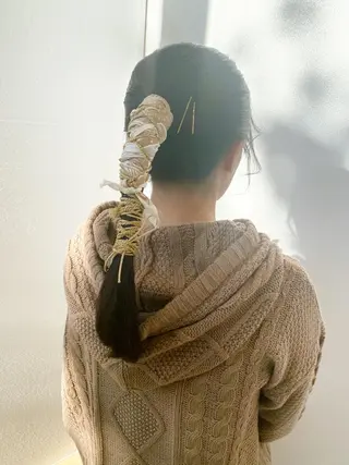 セミロング カラー パーマ ヘアアレンジ メンズ キッズ ネイル マツエク・マツパ モリモト サナのヘアスタイル