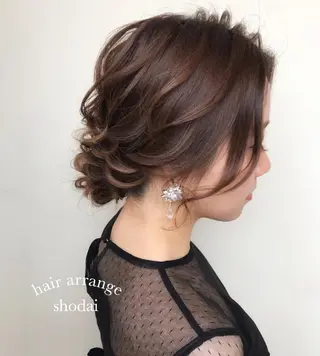 ロング カラー ヘアアレンジ ハイライト、レイヤー カット/西梅田/中西のヘアスタイル