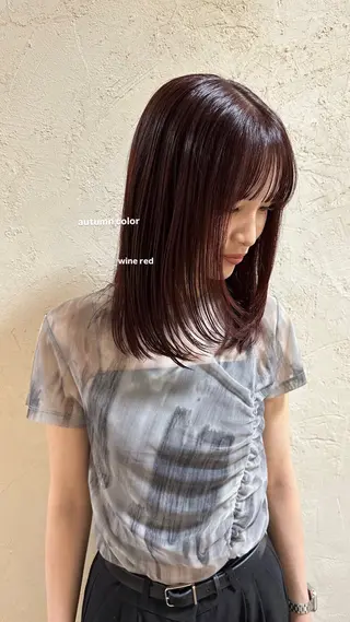ミディアム カラー v-lab studio所属・韓国レイヤーカット/ 艶カラー/ noaのヘアスタイル