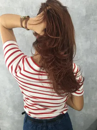 セミロング カラー レイヤーカット BLend 渋谷のヘアスタイル