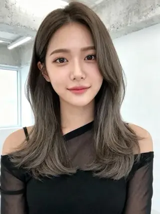 セミロング カラー 韓国レイヤーカット 🫧大阪梅田レイヤーのヘアスタイル