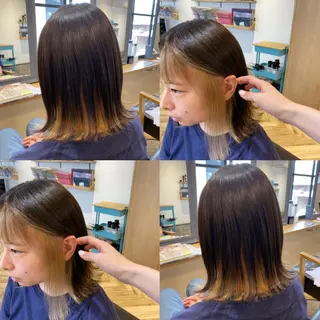 ミディアム カラー 艶カラー/韓国顔周り 🎀mamiのヘアスタイル