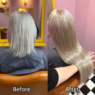 ロング シール＋ちび編み込み エクステ梅田🐨のヘアスタイル