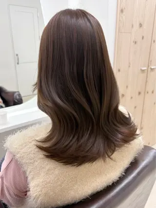 ミディアム カラー 新宿/韓国ヘア/ 髪質改善ストレートのヘアスタイル